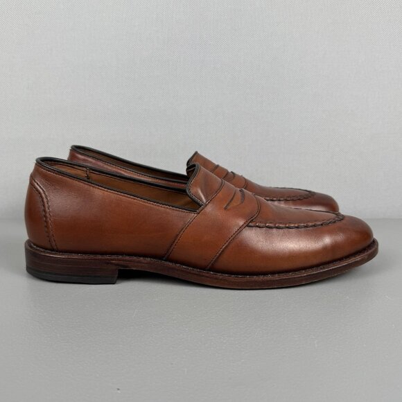 Allen Edmonds Randolph Penny Loafer Shoes Leather Bench Welt Mens 10.5 AA Brown - Picture 1 of 11